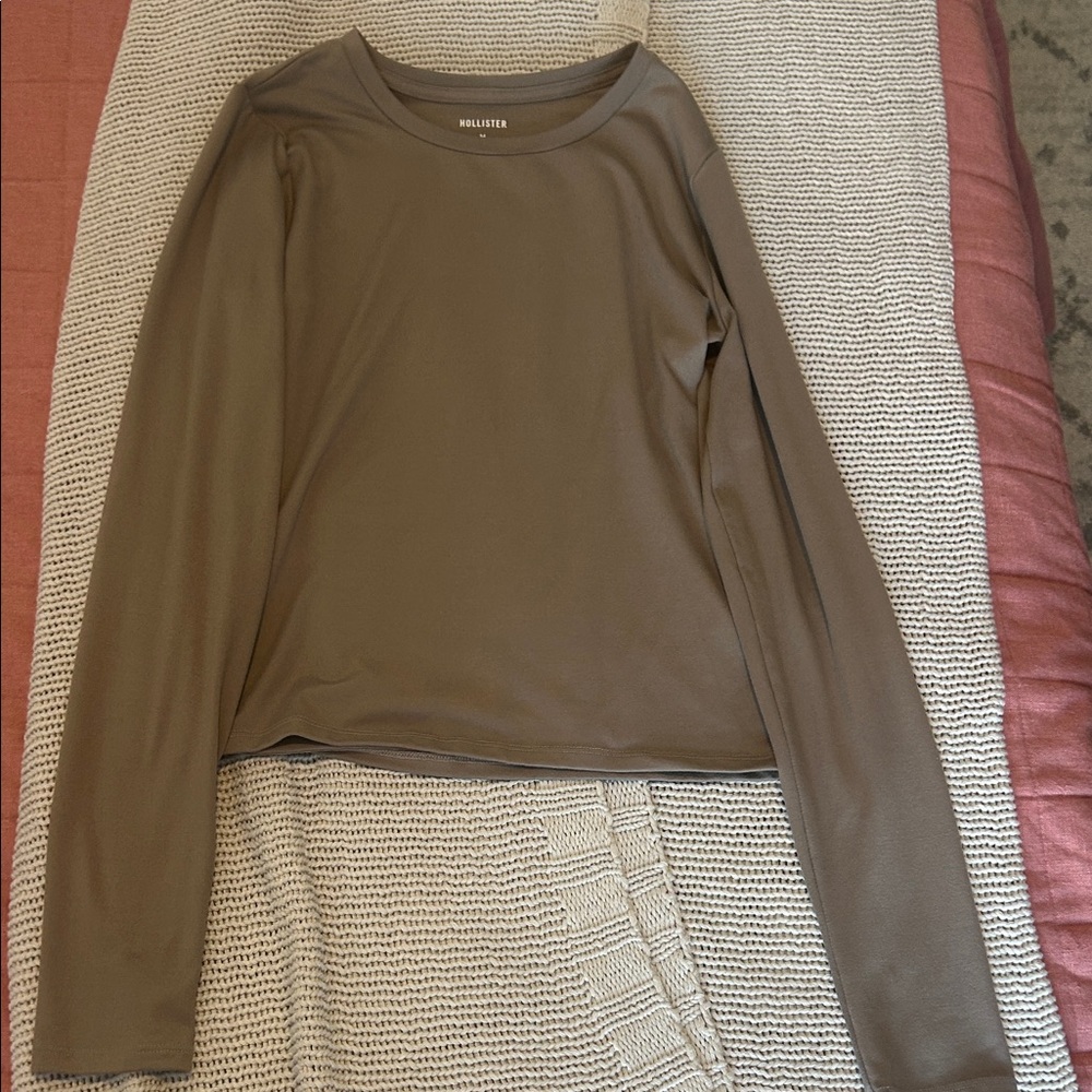 Hollister Khaki Long Sleeve Shirt